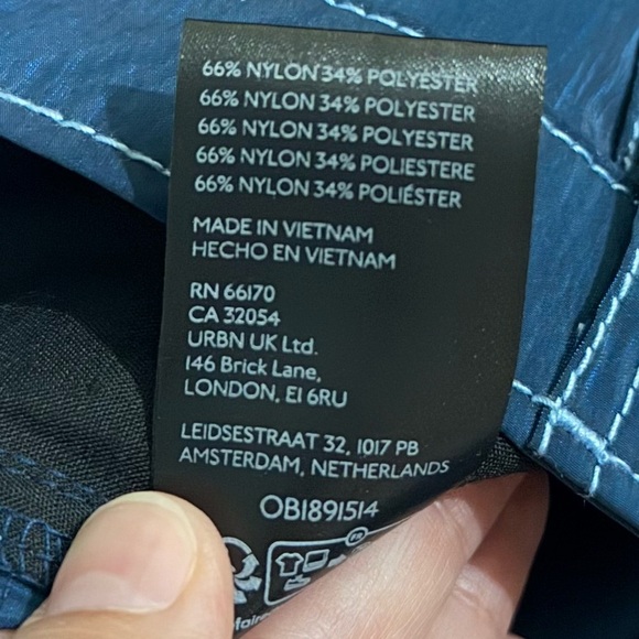 Urban Outfitters Silence + Noise Reflective Pants Women's Navy Blue Trousers - Picture 6 of 6